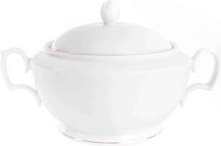 MariaPaula klasická porcelánová polévková mísa se zlatou linkou 2,7 l
