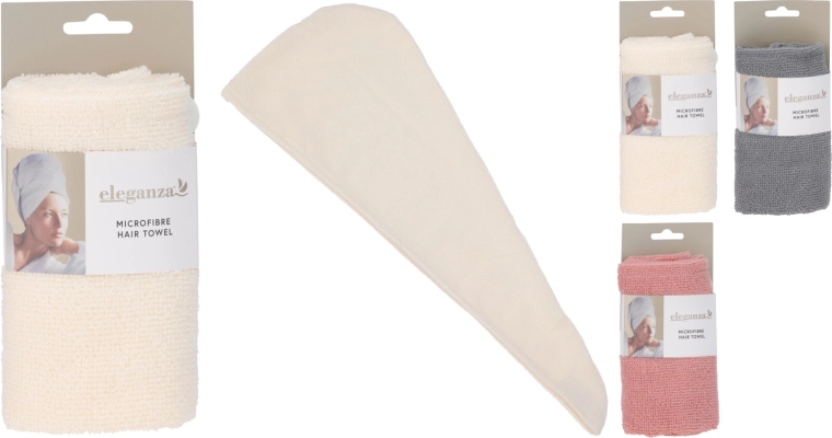 Mikrovláknový turban na vlasy 55 × 22 cm s knoflíkem