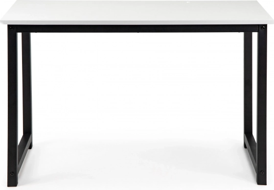 počítačový stůl pro domácí kancelář a studium modernhome, bílá deska, černý kovový rám 120 × 60 cm
