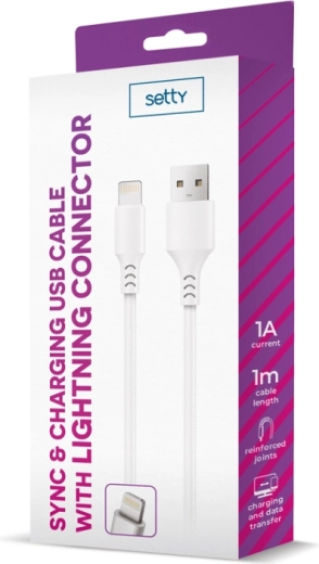 Setty USB–Lightning kabel 1 m bílý
