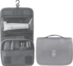 Cestovní rolovací kosmetická taštička – šedá