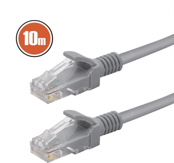 Síťový patch kabel CAT5e UTP 10 m šedý