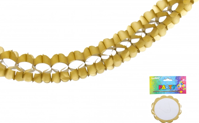Zlatá papírová girlanda 3,6 m