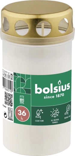 Bílá hřbitovní svíčka 13 cm, výdrž 36 hodin