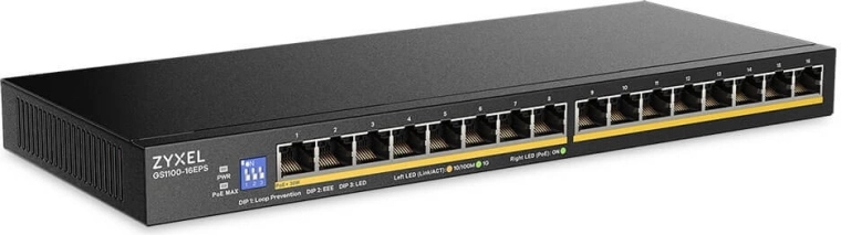 Zyxel gigabitový neřízený switch GS1100-16EPS s PoE (16 portů)