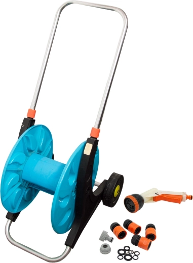 Zahradní vozík na hadici 60 m s pistolí a spojkami