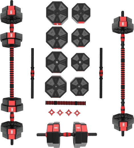 Nakládací činkový set HMS SGC15 15 kg – jednoručky i osa