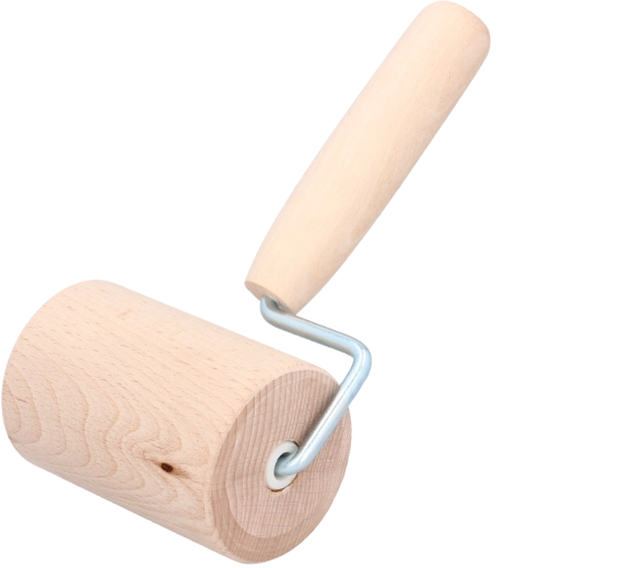 Dřevěný váleček na těsto s otočným válcem 30 cm