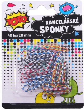 Kancelářské spony pruhované 28 mm - 40 ks