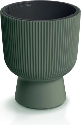 Květináč s vložkou 24 cm, tmavě zelený MILLY