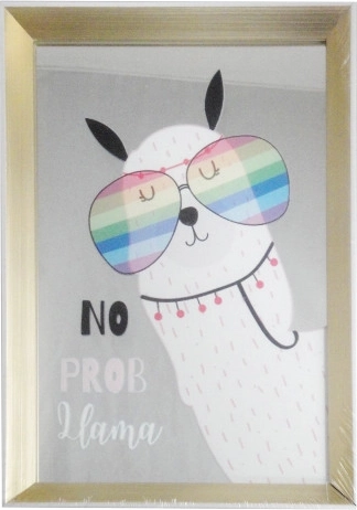 Obraz 20 × 30 cm v rámu se zrcadlem a lamou