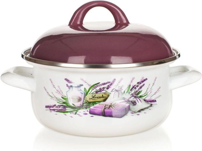 Smaltovaný kastrol Lavender 20 cm s poklicí 2,1 l