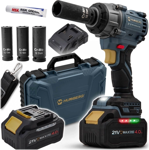 Humberg akumulátorový rázový utahovák 21 V 650 Nm HM-441 s kufrem