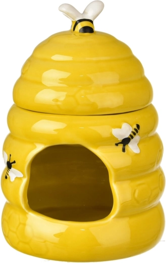 Aromalampa z keramiky ve tvaru včelího úlu žlutá 14 cm
