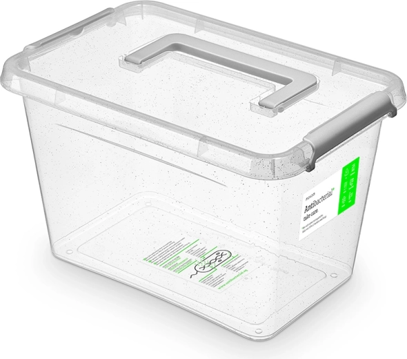 Antibakteriální úložný box s víkem a rukojetí 6,5 l (29 × 20 × 18 cm)
