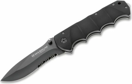 Magnum Black Spear kapesní taktický nůž 10 cm, černý, hliníková rukojeť