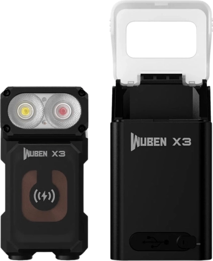Wuben X3 kompaktní svítilna 700 lm s hliníkovým nabíjecím boxem, černá