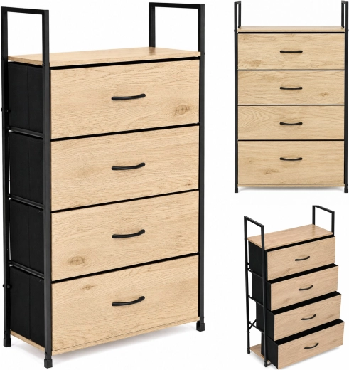 ModernHome komoda s 4 zásuvkami v loftovém stylu 60 cm