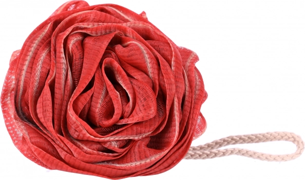 Podložka, koupelová houba ve tvaru růže - červená