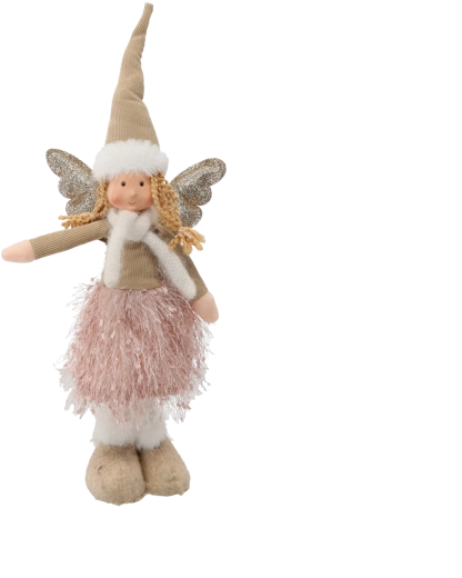 Vánoční anděl 45 cm v béžové barvě