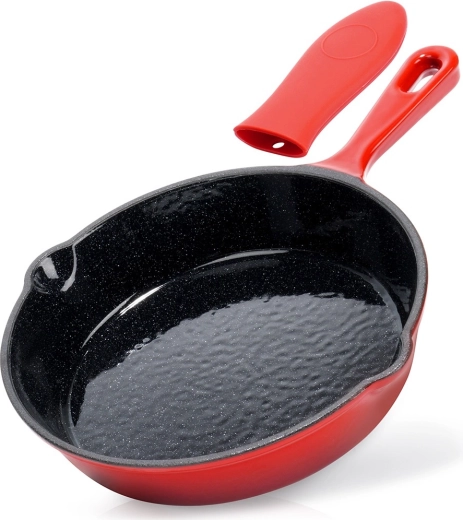 Litinová pánev s emailem a silikonovým návlekem CAST ENAMEL 20 cm