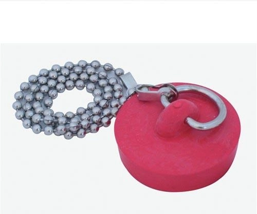 Barevná umyvadlová zátka s řetízkem 39 mm