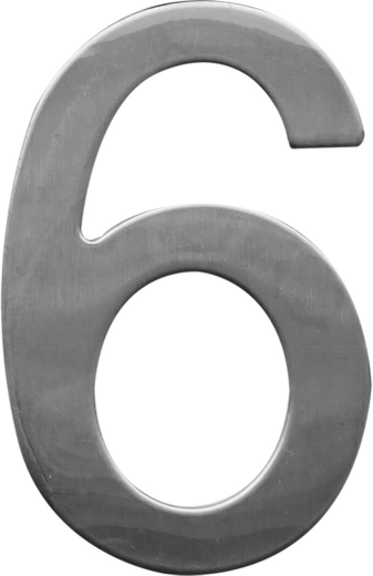 Domovní číslo 6 STAR, 75 mm, nerez