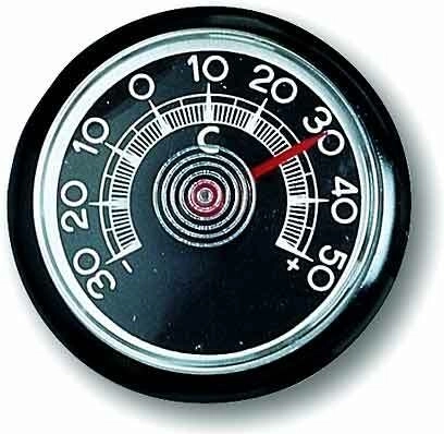 Malý analogový teploměr do auta TFA, černý