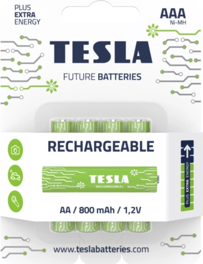Nabíjecí baterie TESLA GREEN+ AAA Ni-MH 1,2 V, sada 4 ks