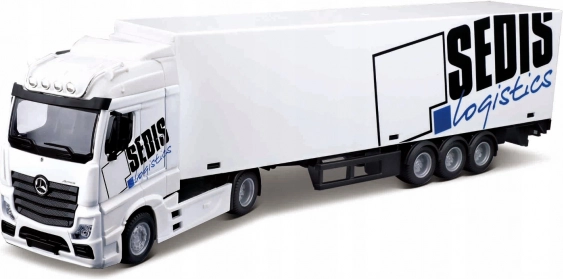Bburago Mercedes‑Benz Actros SEDIS Logistics 1:43 s vysokozdvižným vozíkem a příslušenstvím