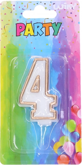 Párty svíčka č. 4 zlatá