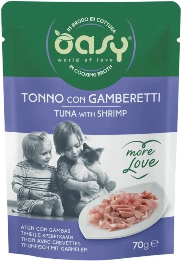 Oasy More Love kapsička pro kočky tuňák s krevetami 70 g