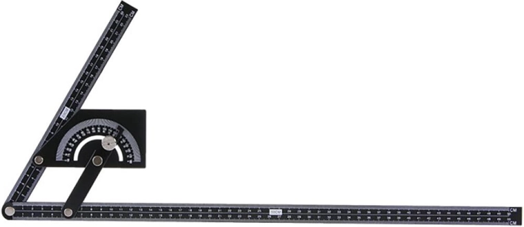 Obloukový úhloměr 230 × 500 mm, 0° až 180°