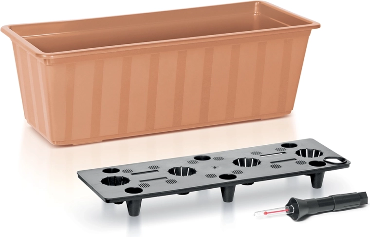 Samozavlažovací balkonový truhlík 60 cm terakota BALCONY CAN