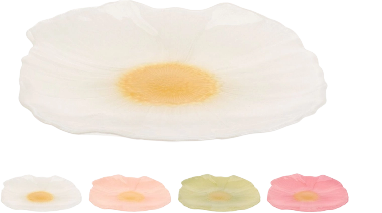 Skleněný talíř ve tvaru květiny 21 cm