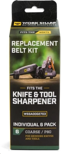 Work Sharp náhradní brusné pásy P80 – hrubé, sada 6 ks