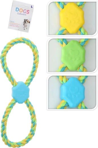 Hračka pro psa – lano s držadlem z TPE a bavlny