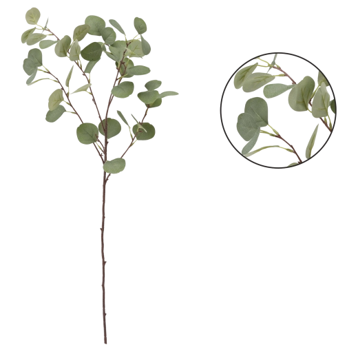 Umělá větev s velkými zelenými listy 90 cm