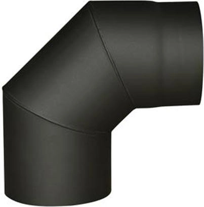 Kouřové koleno 120 mm 90° černé, tloušťka 1,5 mm