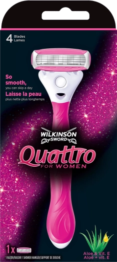 Dámský holicí strojek WILKINSON QUATTRO FOR WOMEN + 1 hlavice