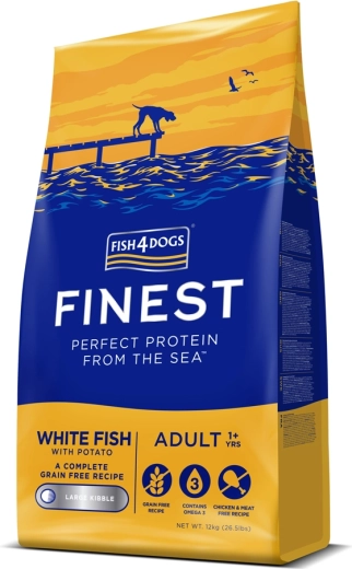 Fish4Dogs granule pro dospělé psy finest bílá ryba s bramborami 12 kg