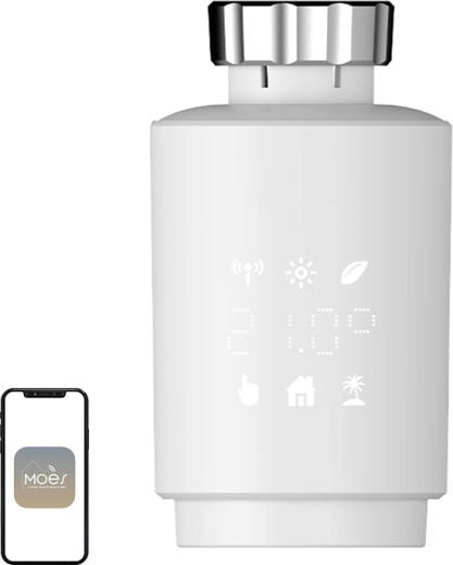 Moes TV02 termostatická hlavice ZigBee s LCD displejem