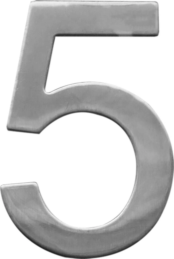 Domovní číslo 5 STAR nerez 75 mm