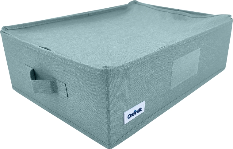 mátový textilní organizér do skříně s víkem a úchyty 42 × 32 × 14 cm