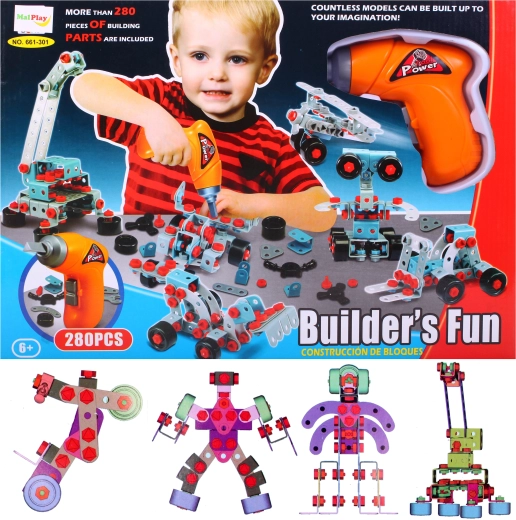 Mega konstruktér s vrtačkou – stavebnice 280 dílů