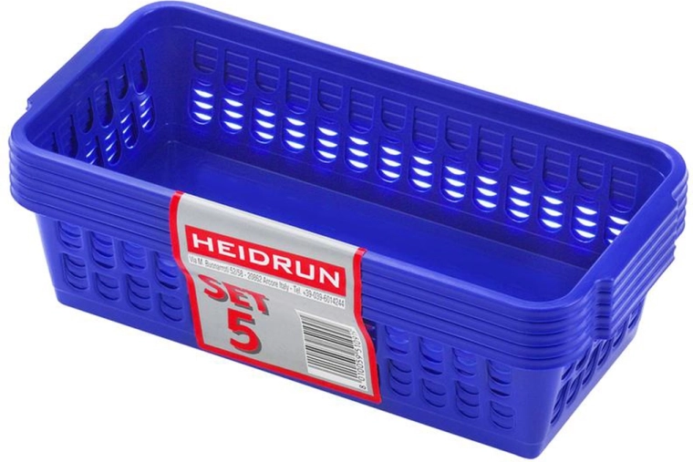 Plastové košíky HEIDRUN 20,5 × 10 × 6,5 cm, sada 5 ks, mix barev
