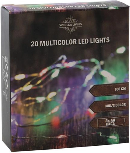Světelný řetěz 20 LED, vícebarevný, 100 cm