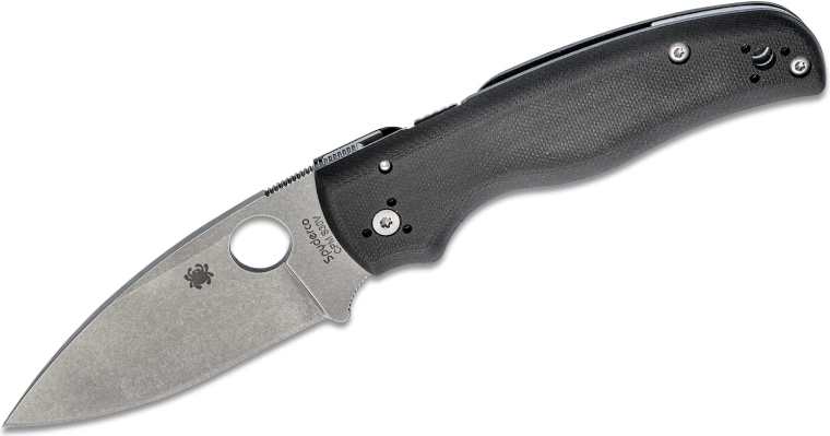 Kapesní nůž SPYDERCO Shaman, stonewash čepel, černá rukojeť G10