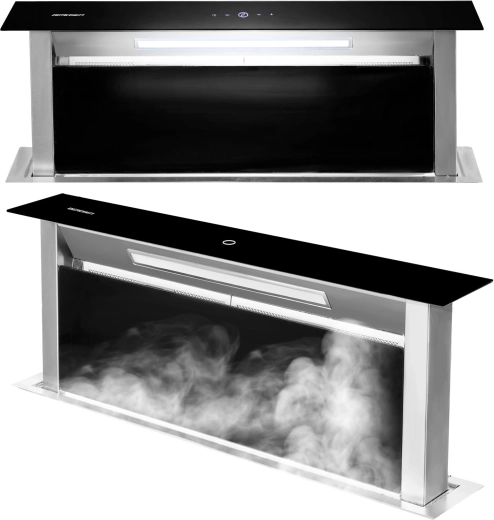 Výsuvný pracovní odsavač par 90 cm černý BERDSEN BT-290