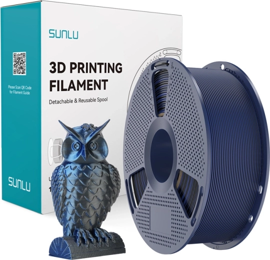 Sunlu PLA+ Silk dvoubarevný filament černá/modrá